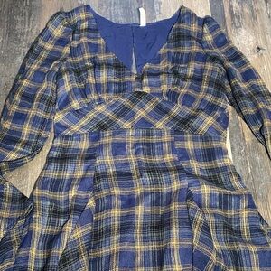 Free People Plaid fit and flair dress